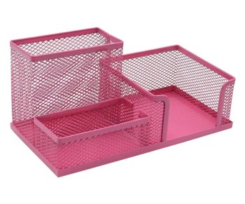 Подставка для канцелярских мелочей DM-268/DB-46 "Сетка" металл, 3 отделения, 20*10см, цвета ассорти