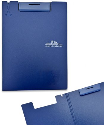 Планшет PVC с доп. створкой DK-84 A4 темно-синий, фактурный, зажим сверху