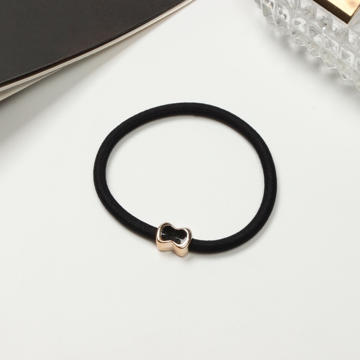 Резинка для волос «Адва», бантик, 6 см, чёрная