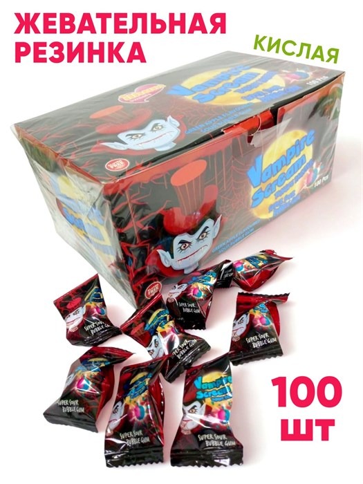 Жевательная резинка Вампир Vampir Scream дражированная кислая (135) 3,5 гр*12 бл*100 шт