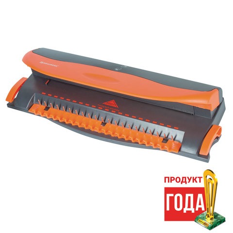 Переплетная машина для пластиковой пружины BRAUBERG BM-4, + ДЫРОКОЛ на 4 отверстия, пробивает 4 л.,