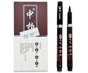 Линер DK-17/BR черный, кисть, круглый корпус, для каллиграфии