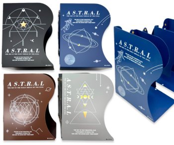 Подставка для книг - держатель на полку DJ-279 "A.S.T.R.A.L" металл, 19х15см, с рисунком