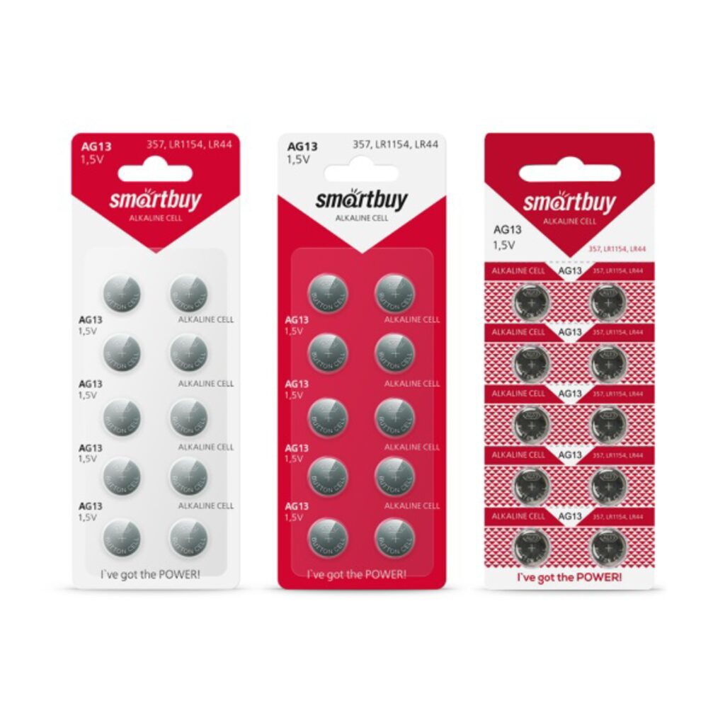 Батарейка-таблетка G13-10B Smartbuy Alkaline