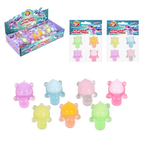 Игрушка-антистресс "ЧЕРЕПАШКИ. НАБОР 4 ШТУКИ", 4 см, ассорти 7 цветов, дисплей, JOLLY JOT (ДЖОЛЛИ ДЖ