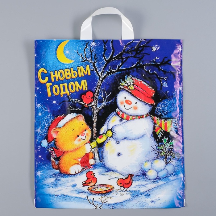 Пакет «Вечерок», полиэтиленовый с петлевой ручкой 38×42 см