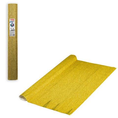 Бумага гофрированная/креповая (ИТАЛИЯ) 140 г/м2, 50х250 см, желтое золото (911), BRAUBERG FIORE, 112