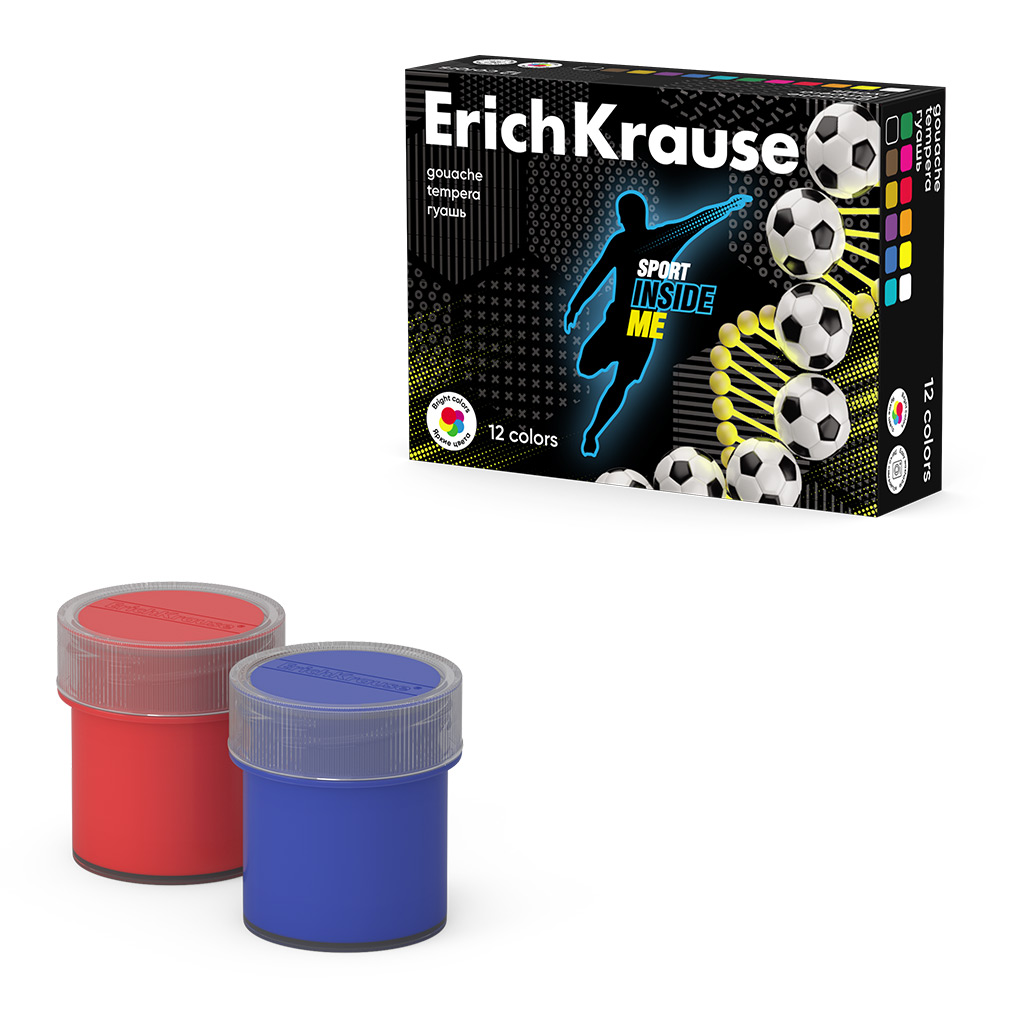 Гуашь 12цв 240мл Erich Krause Sport DNA, 206058