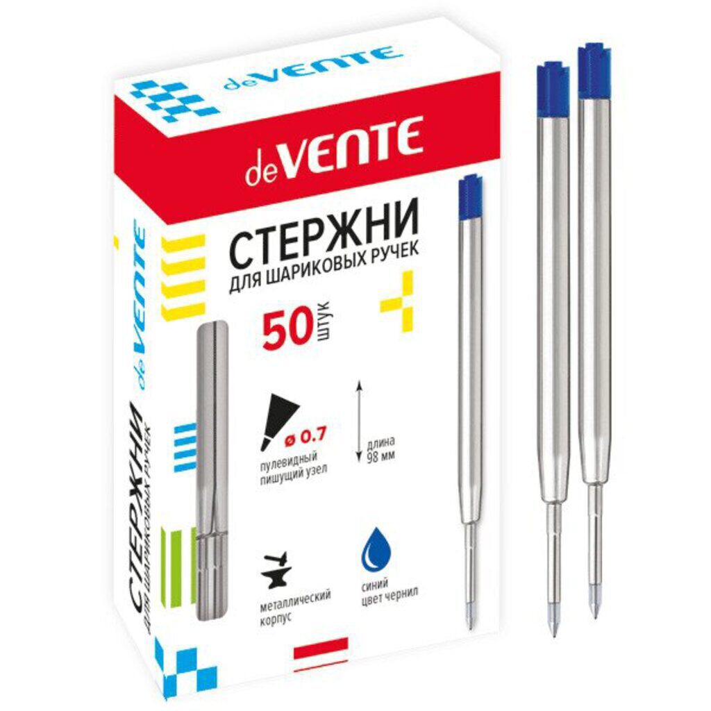 Стержень шар. метал. объемный корпус 98мм/0,7мм, синий deVENTE 101372