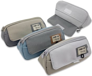 Пенал DM-26 Треугольный, текстиль, 1 отделение, с наружным карманом на липучке, нашивка, ассорти, в