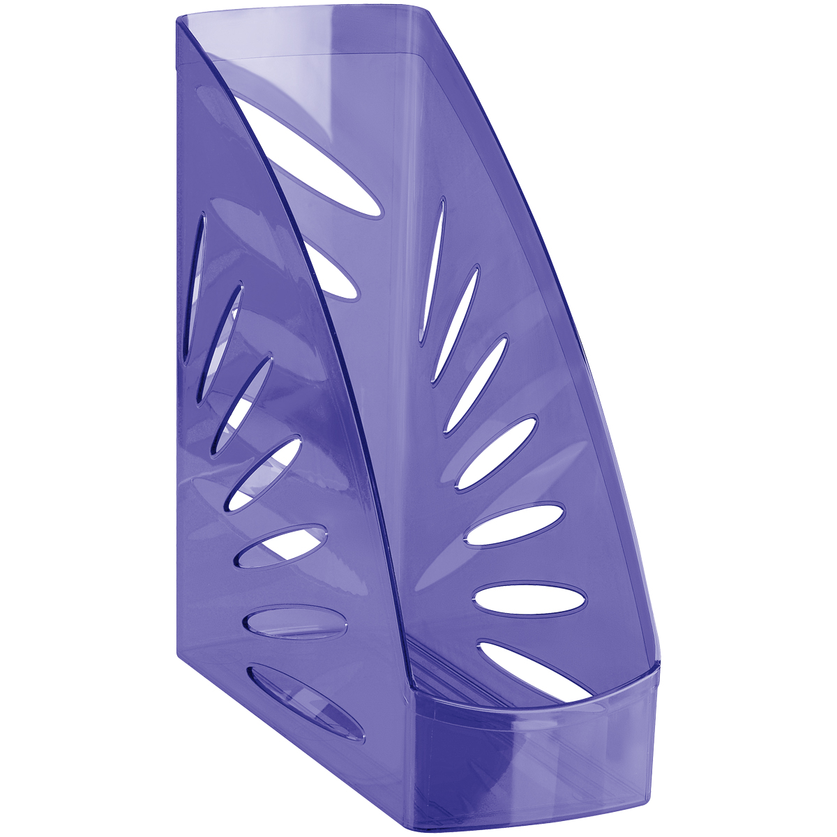 Лоток для бумаг вертикальный СТАММ "Тропик", тонированный фиолетовый, 110мм