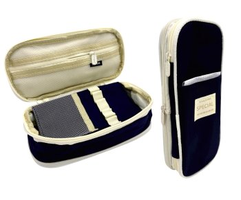 Пенал DM-283 "Special" прямоугольный, текстиль, с планкой для пишущих предметов внутри, темно-синий