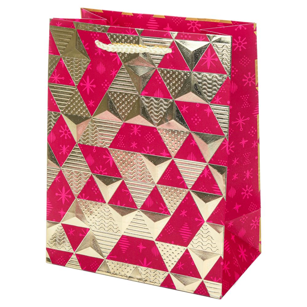 Пакет подарочный с тиснением, геометрия, размер l,190 гр/м2 ЧУДО ПРАЗДНИК в кор.10*12шт