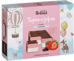 «Belucci», торт-суфле со вкусом клубники, 400 г