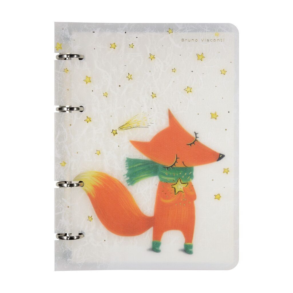 Тетрадь А5 80л кл. на кольцах Альт "Волшебный лис" пластик.обл.