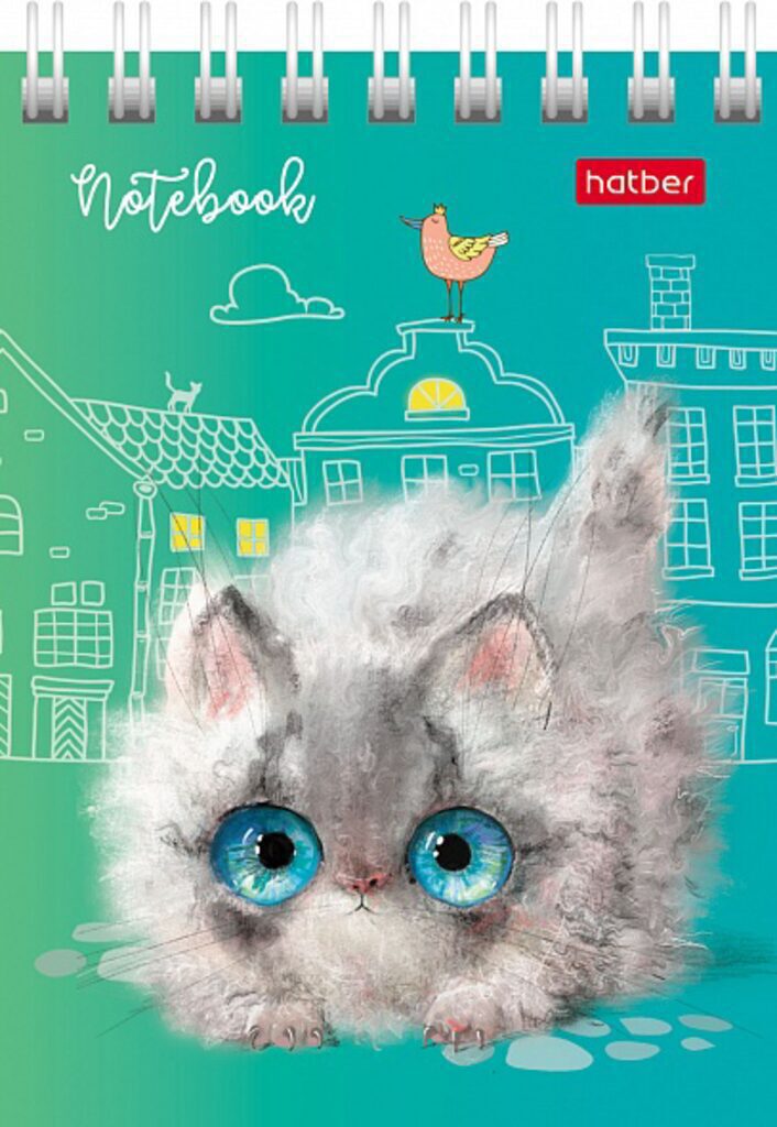 Блокнот А7 40л гребень "Кошарики" клетка