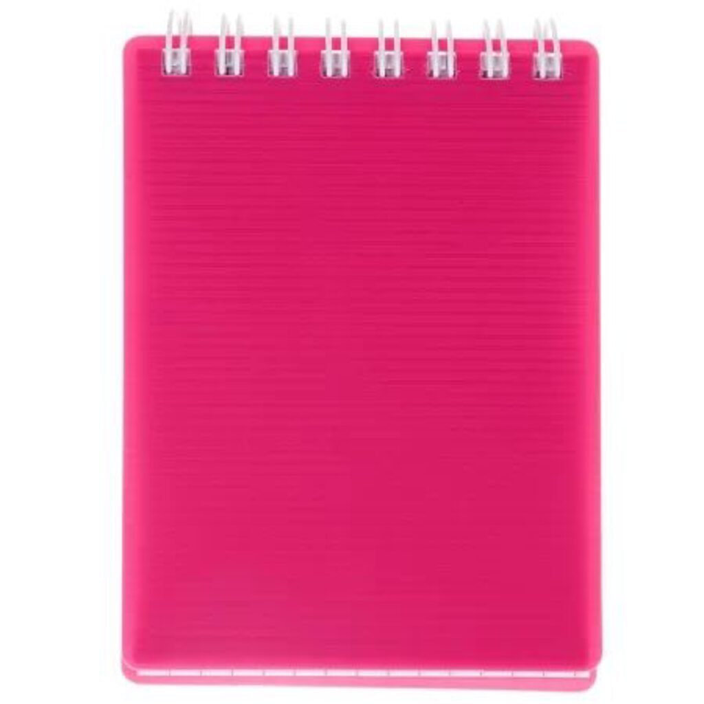 Блокнот А7 пласт.обл. 80л "Line neon. Розовый" гребень, кл. Hatber 210540