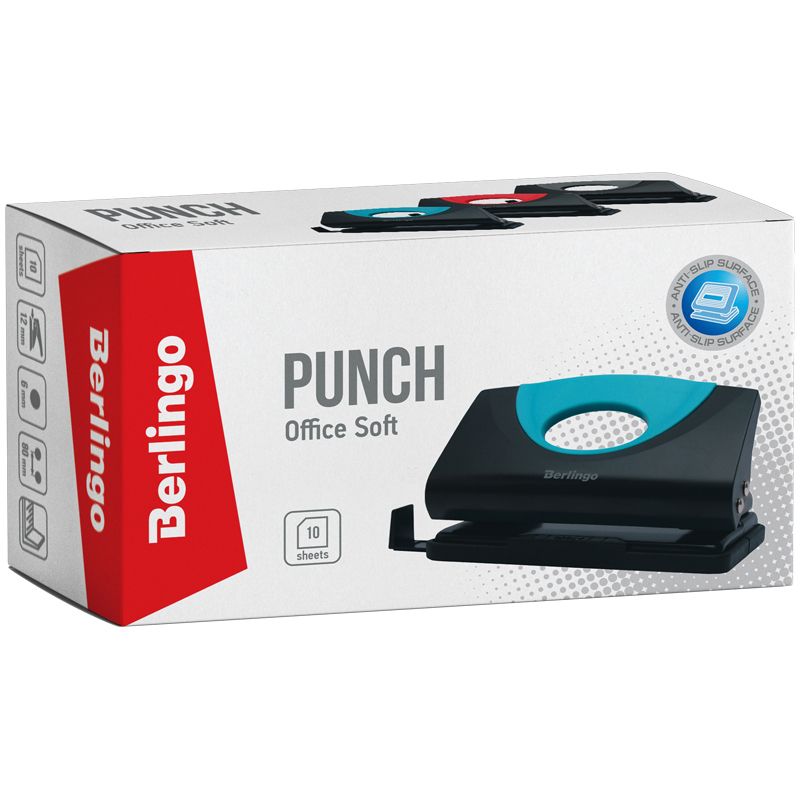 Дырокол Berlingo "Office Soft" 10л., с линейкой_1