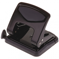 Дырокол OfficeSpace 35л., металл., черный, с линейкой_1