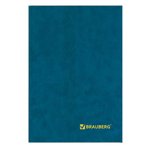 Книга учета 96 л., клетка, твердая, бумвинил, блок офсет, А4 (200х290 мм), BRAUBERG, светло-синяя_1