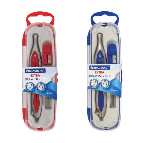 Готовальня BRAUBERG "Extra", 3предм. (циркуль 120мм, точилка, грифель)_5