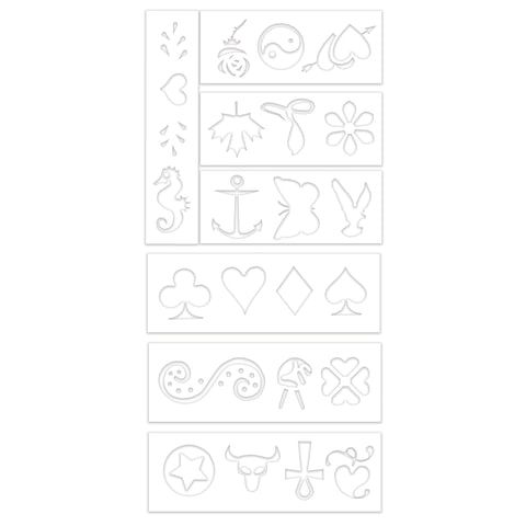 Фломастеры для кожи 4 ЦВ.CENTROPEN "Tattoo",+16 трафаретов, смыв._2