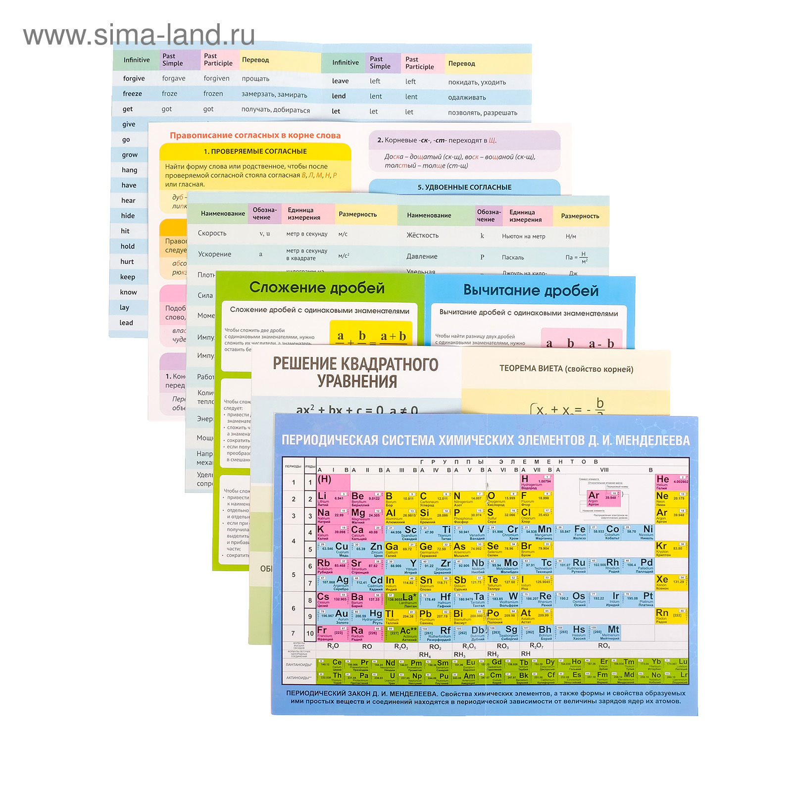 Набор книжек- шпаргалок для средней школы  8 стр.  3270881_1