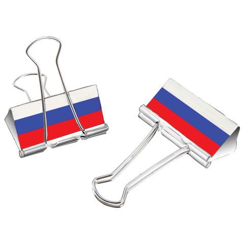 Зажим для бумаг STAFF, 1 шт., 25 мм, на 100 листов, "Триколор", 226252_1