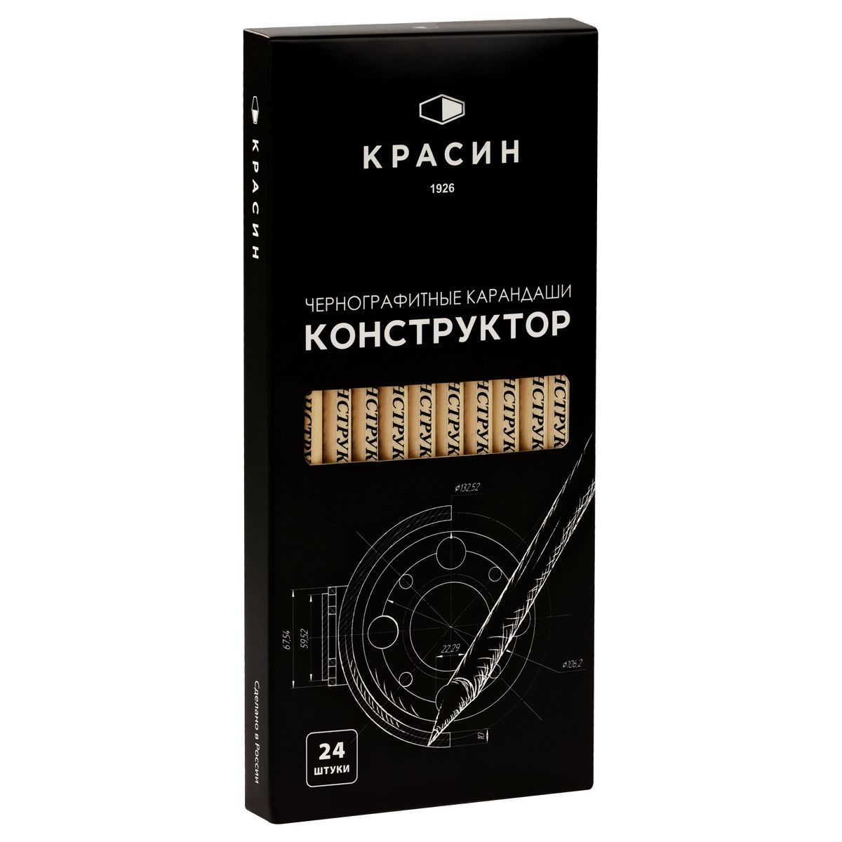 Карандаш ч/г Красин "Конструктор" 2М (2B)_1
