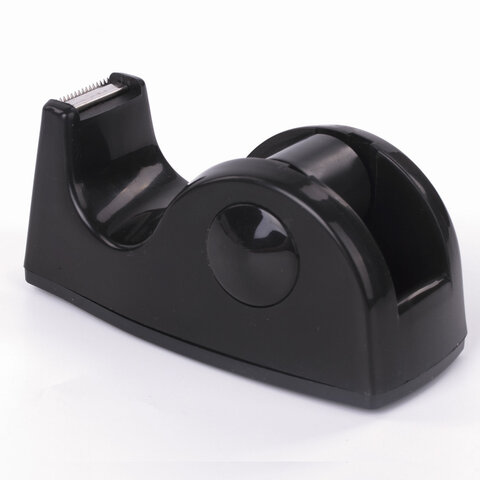 Диспенсер для клейкой ленты BRAUBERG настольный, утяжеленный, средний, черный, 11,8х5х5 см, 440142_1