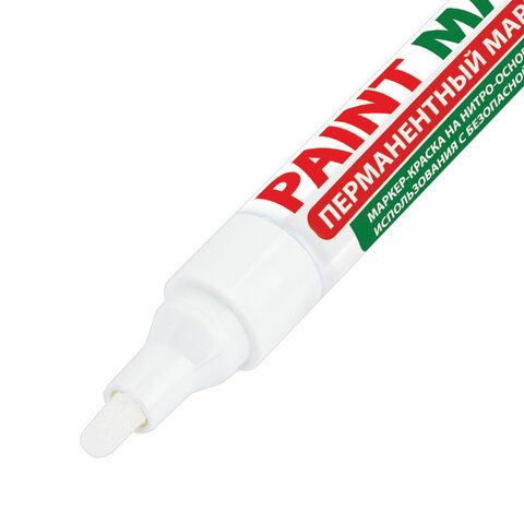 Маркер-краска лаковый (paint marker) 4 мм, БЕЛЫЙ, алюминий, BRAUBERG PROFE_2