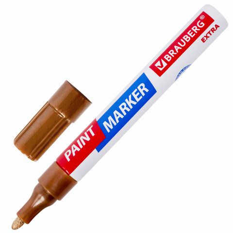 Маркер-краска лаковый EXTRA (paint marker) 4 мм, МЕДНЫЙ, УСИЛЕННАЯ НИТРО-ОСНОВА, BRAUBERG, 151988_2
