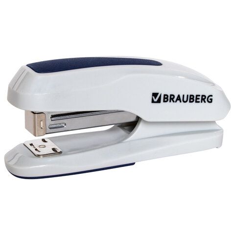 Степлер №24/6, 26/6 BRAUBERG "Extra", до 30 листов, серо-синий, 229087_1