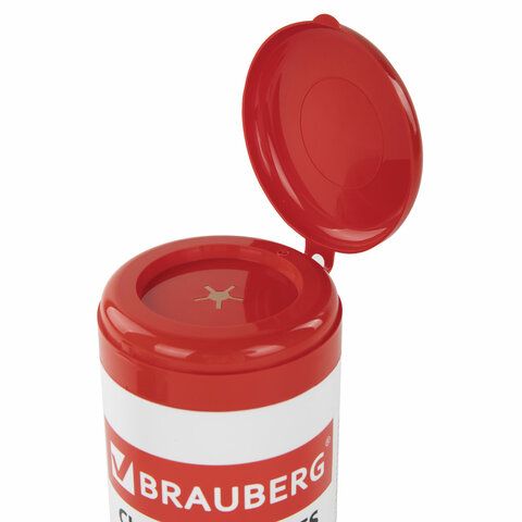 Чистящие салфетки для маркерных досок, в тубе 100 шт., влажные, BRAUBERG, 513029_1