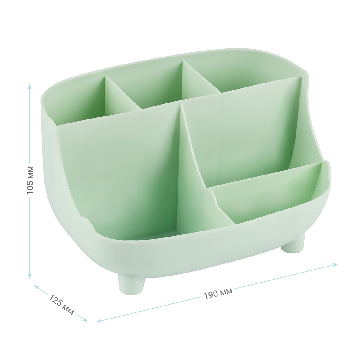 Настольная подставка MESHU, 6 отделений, пластиковая, мятная_2