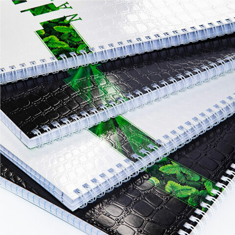 Тетрадь А4, 96 л., HATBER гребень, клетка, тиснение CROCO, "Nature"_3