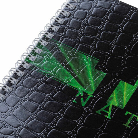 Тетрадь А4, 96 л., HATBER гребень, клетка, тиснение CROCO, "Nature"_1