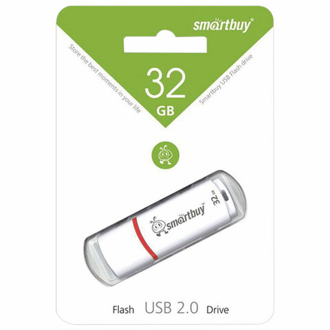 Флеш-диск 32 GB, SMARTBUY Crown, USB 2.0, белый_1