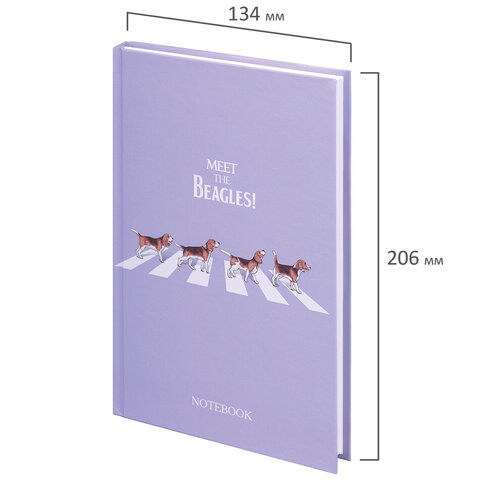 Блокнот А5 (134х206 мм), 80 л., твёрдый, клетка, STAFF, "Beagles"_1