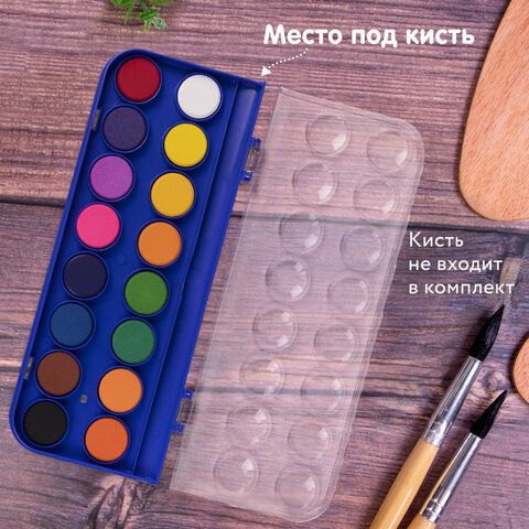 Краски акварельные BRAUBERG "PREMIUM" 16 цветов, круглые кюветы 23 мм, пенал_9