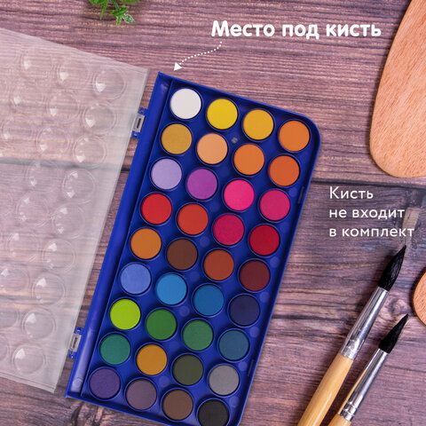 Краски акварельные BRAUBERG "PREMIUM" 36 цветов, круглые кюветы 23 мм, пенал_9