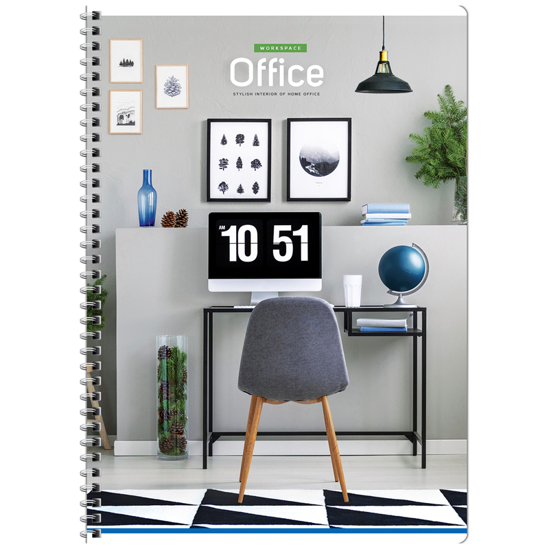 Тетрадь 96л., А4, клетка на гребне ArtSpace "Офис. Home office"_1