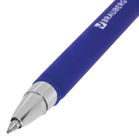 Ручка гелевая BRAUBERG "Matt Gel", СИНЯЯ, корпус soft-touch, узел 0,5 мм, линия 0,35 мм_1