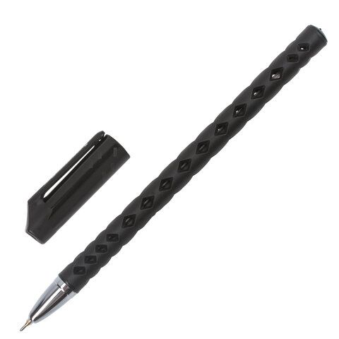 Ручка шариковая масляная BRAUBERG "Orient", ЧЕРНАЯ, корпус черный, игольчатый узел 0,7 мм, линия пис_1