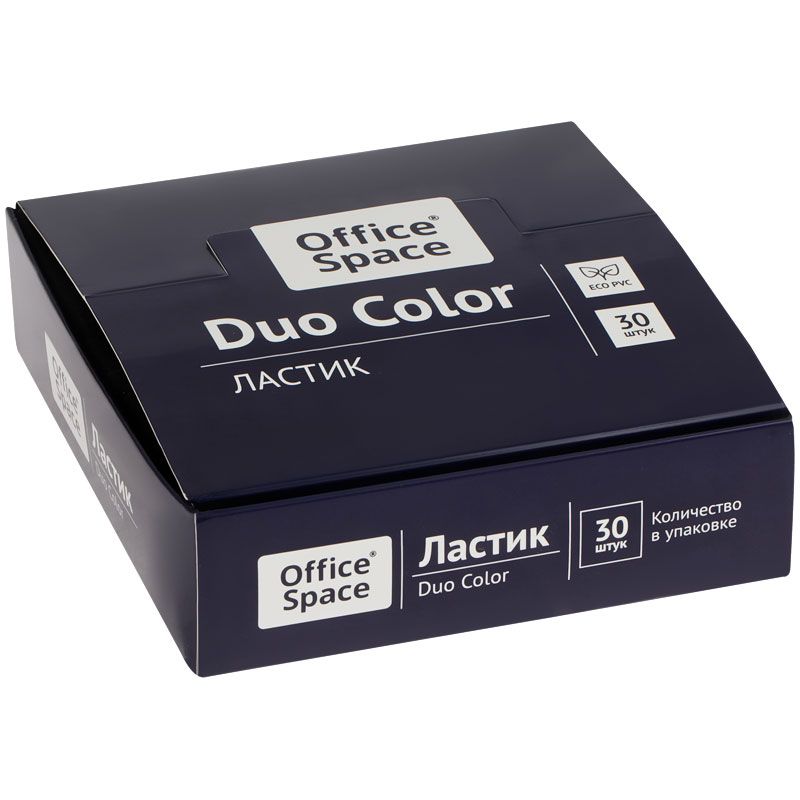 Ластик OfficeSpace "Duo Color", прямоугольный, ECO-ПВХ, 59*21*10мм_1