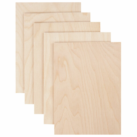 Заготовки для творчества, деревянные, без рисунков, 5 шт., 15х21 см, BRAUBERG_2