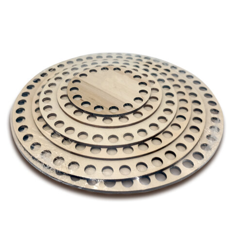 Донышки деревянные для вязания круглые, 6 шт., диаметр 8-10-13-15-18-20 см, BRAUBERG HOBBY_1