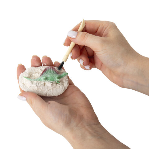 Набор для раскопок 12 видов динозавров, карточки, инструменты, развивающий, BRAUBERG KIDS_1