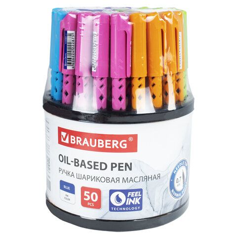 Ручка шариковая масляная BRAUBERG Orient Color, СИНЯЯ, корпус ассорти_3
