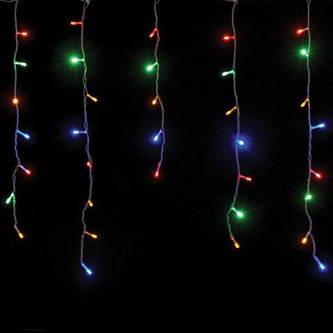 Электрогирлянда-бахрома комнатная 2х0,5 м, 100 LED, мультицветная, 220 V, ЗОЛОТАЯ СКАЗКА, 591270_3